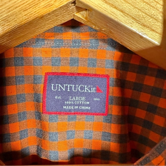 UNTUCKIT Plaid Cotton Long Sleeve Button Down Shirt - Picture 7 of 8